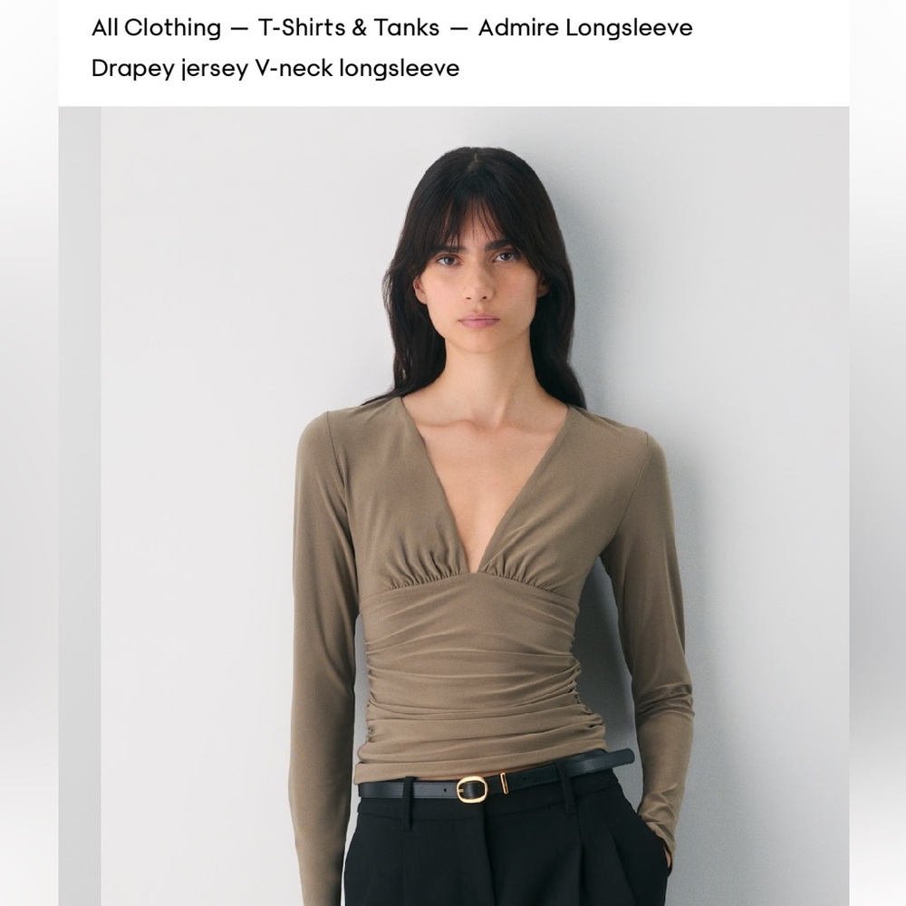 Aritzia Admire Longsleeve V-Neck Top